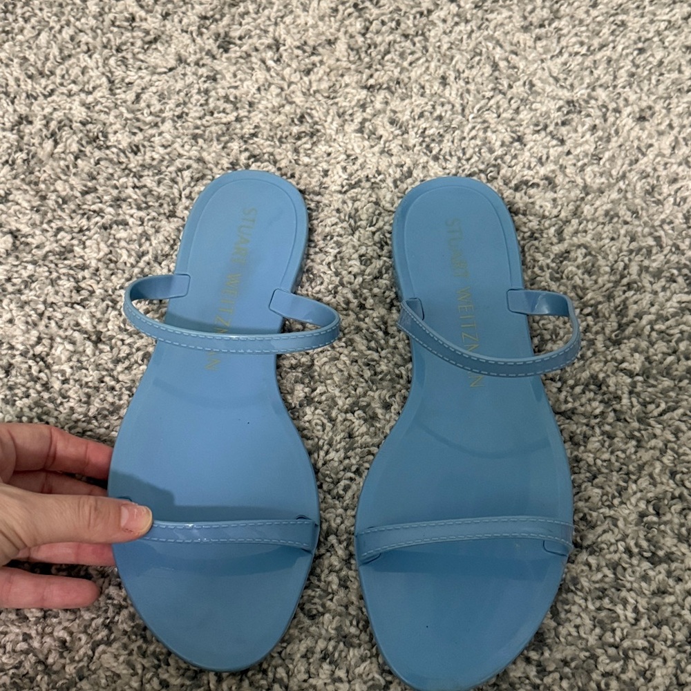 Stuart Weitzman Jelly Light Blue Sandals